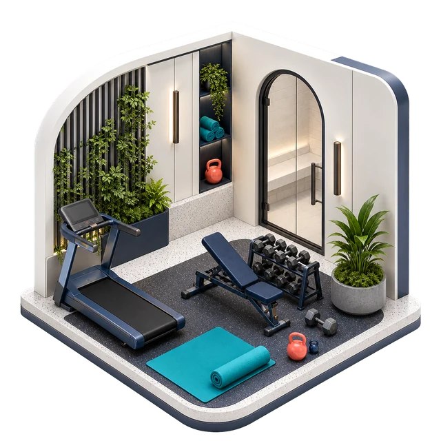 Fitness & wellness amenity illustration