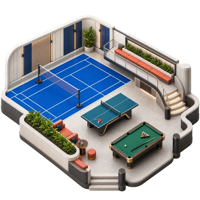 Indoor games amenity illustration